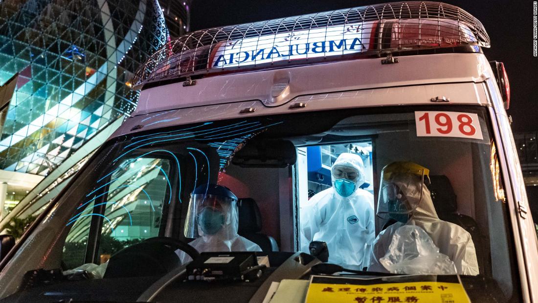 An ambulance stops at a traffic light in front of the Grand Lisboa Hotel in Macao. The virus turned China&#39;s gambling mecca &lt;a href=&quot;https://www.cnn.com/2020/02/03/asia/china-virus-macao-gambling-intl-hnk/index.html&quot; target=&quot;_blank&quot;&gt;into a ghost town.&lt;/a&gt;