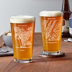 City Map Pub Glass